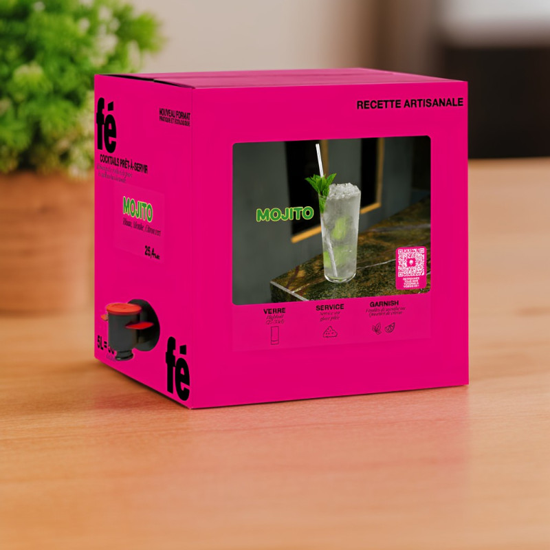 BIB Cocktail Alcoolisé Mojito (25,40%) - 80 Cocktails (5L) BIB Cocktail Alcoolisé Mojito (25,40%) - 80 Cocktails (5L)